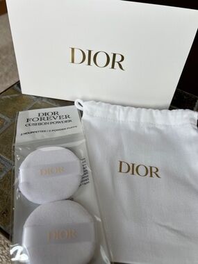 Dior Forever Cushion Powder Puffs New with Dior Pouch